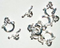 Set of 5 13mm Silver Plated Bow Toggles